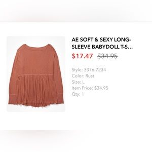 Long Sleeve Babydoll T-Shirt